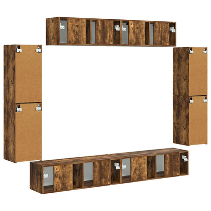 vidaXL TV Cabinet 8 pcs Smoked Oak