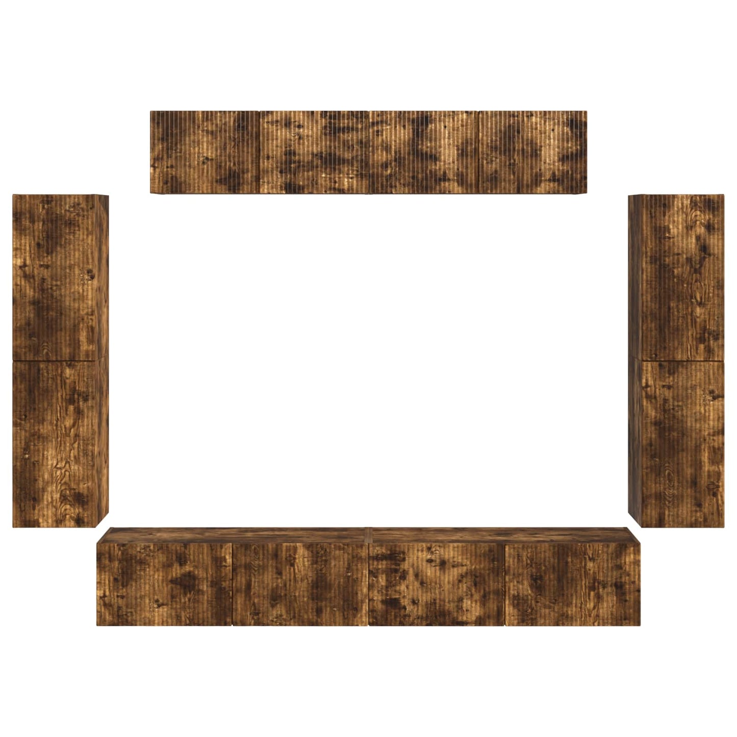 vidaXL TV Cabinet 8 pcs Smoked Oak