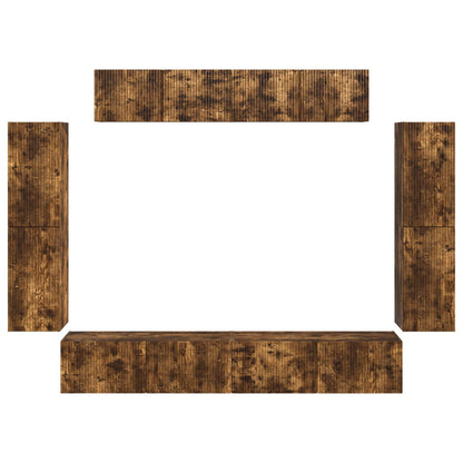 vidaXL TV Cabinet 8 pcs Smoked Oak