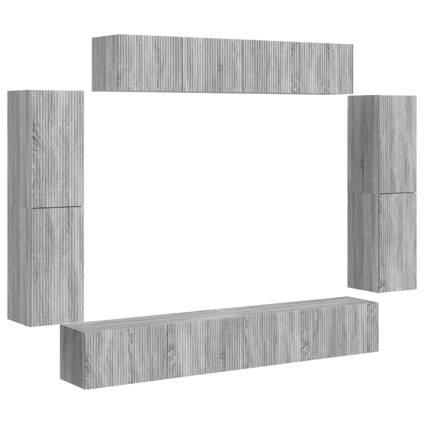 vidaXL TV Cabinet 8 pcs Grey Sonoma