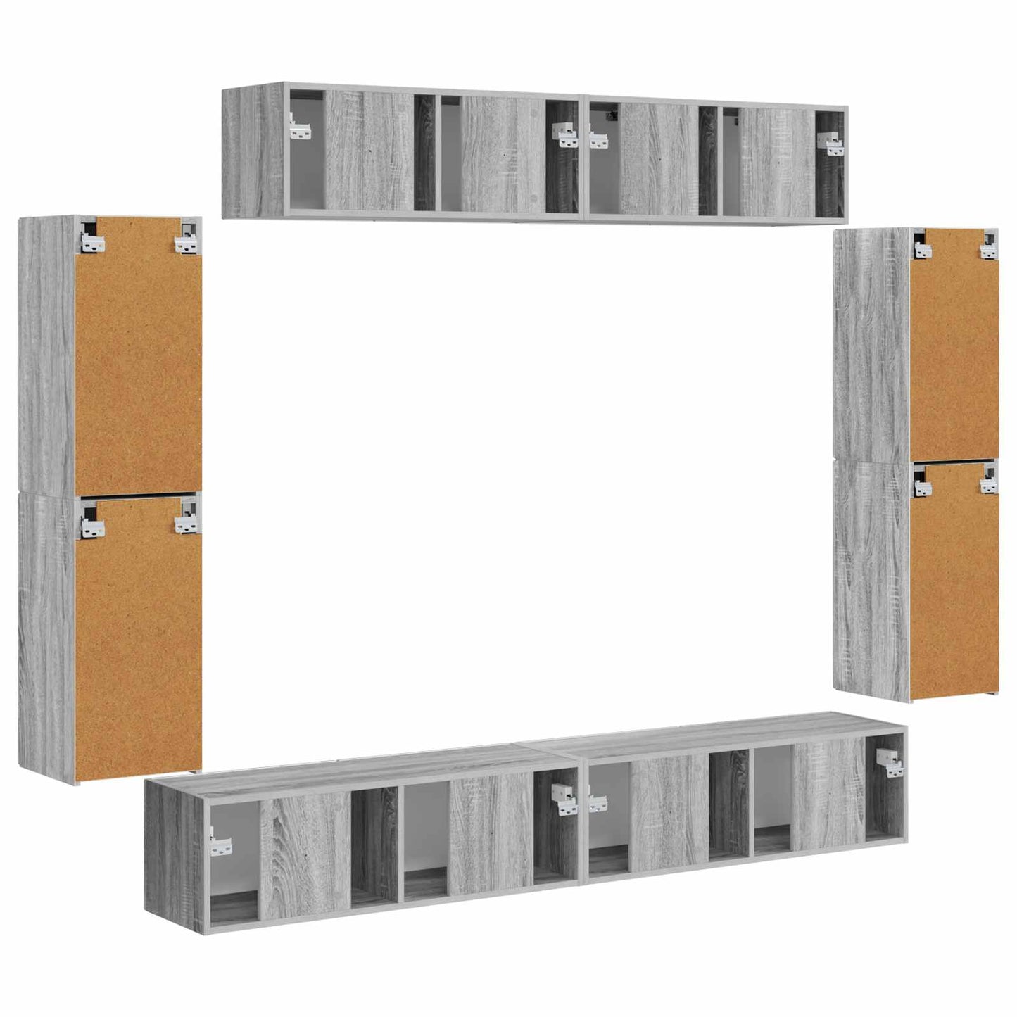 vidaXL TV Cabinet 8 pcs Grey Sonoma
