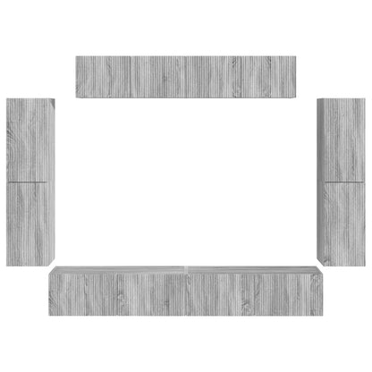 vidaXL TV Cabinet 8 pcs Grey Sonoma