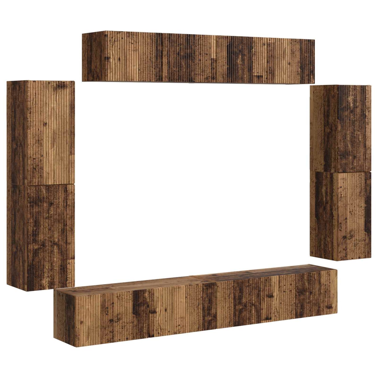 vidaXL TV Cabinet 8 pcs Old Wood