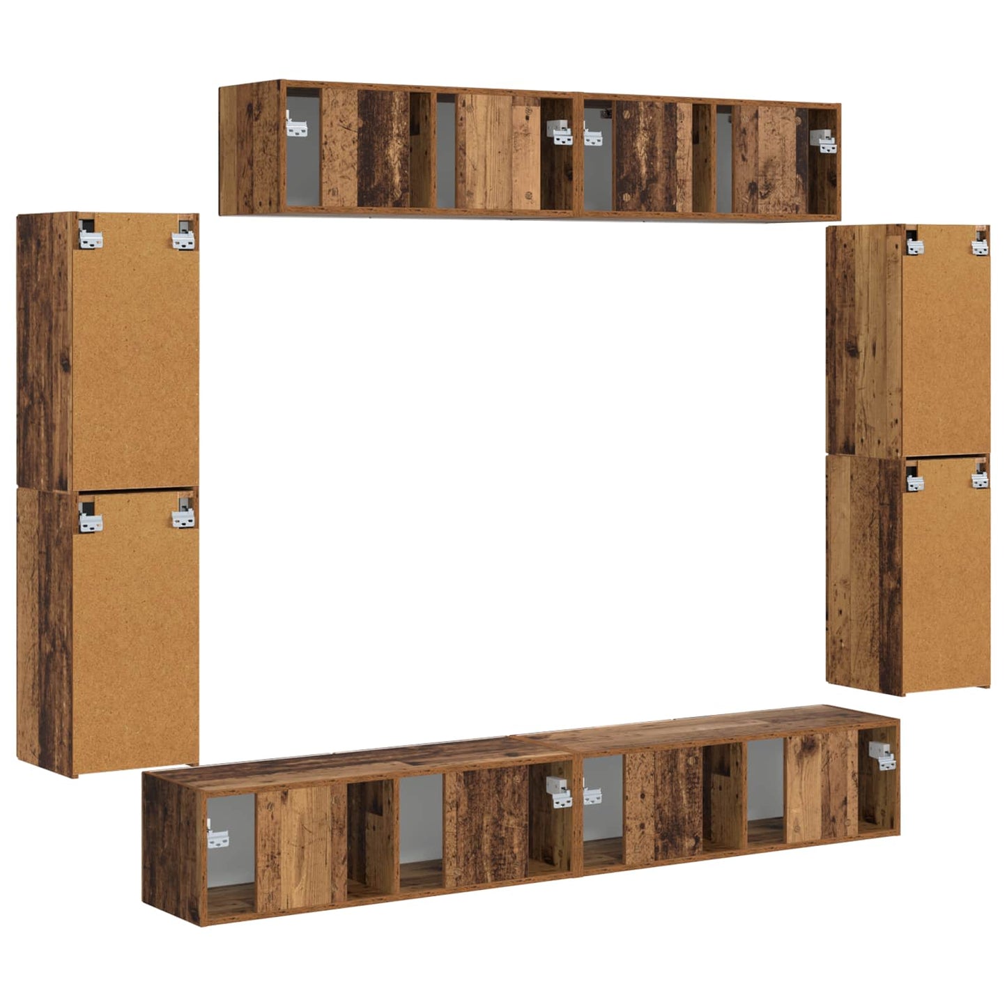 vidaXL TV Cabinet 8 pcs Old Wood