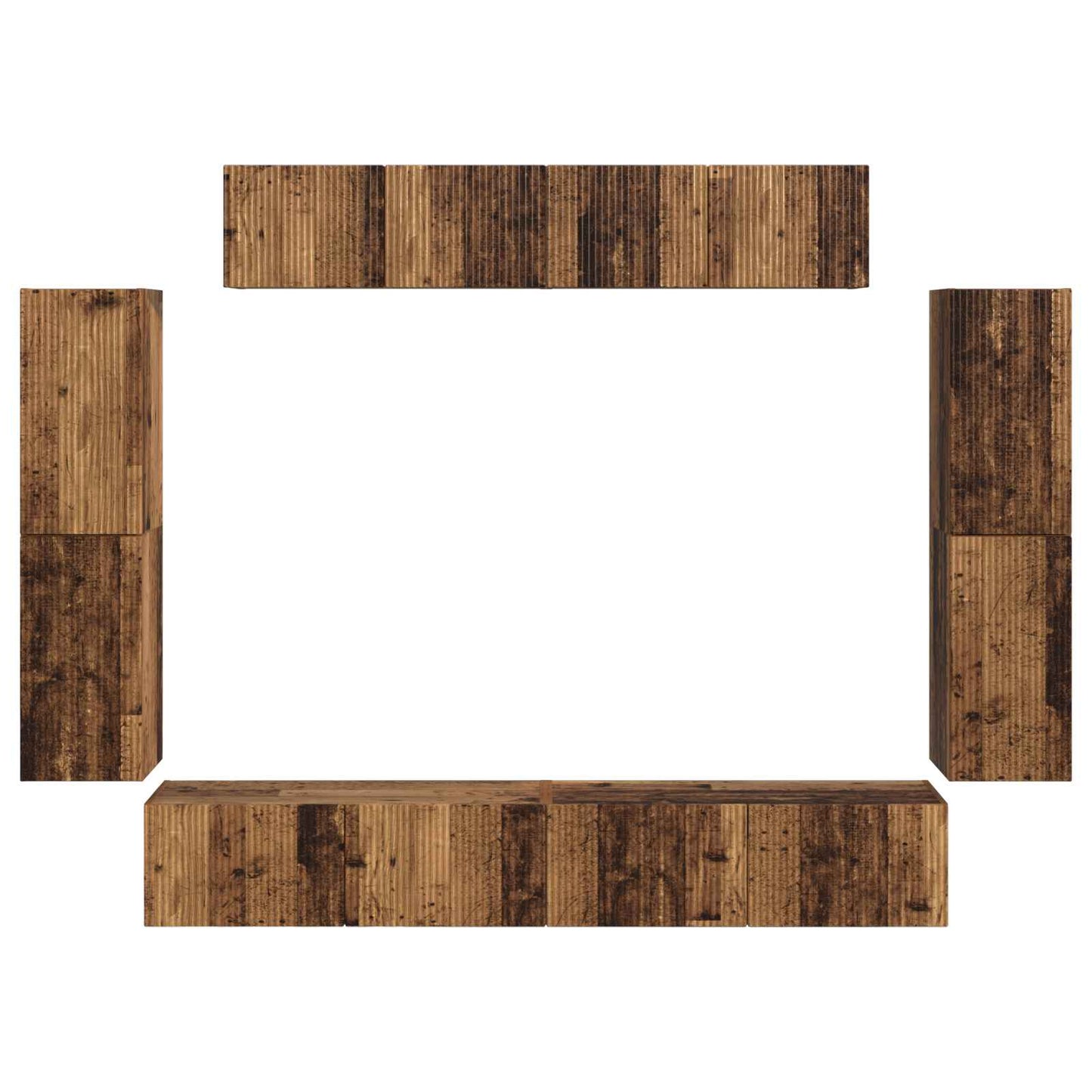 vidaXL TV Cabinet 8 pcs Old Wood