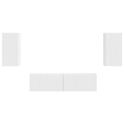 vidaXL TV Cabinet Set 4 pcs White Engineered Wood