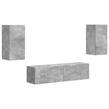 vidaXL TV Cabinet Set 4 pcs Concrete Grey Engineered Wood