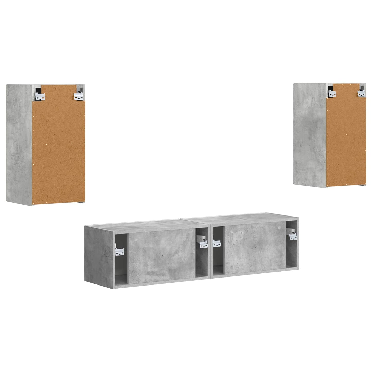 vidaXL TV Cabinet Set 4 pcs Concrete Grey Engineered Wood