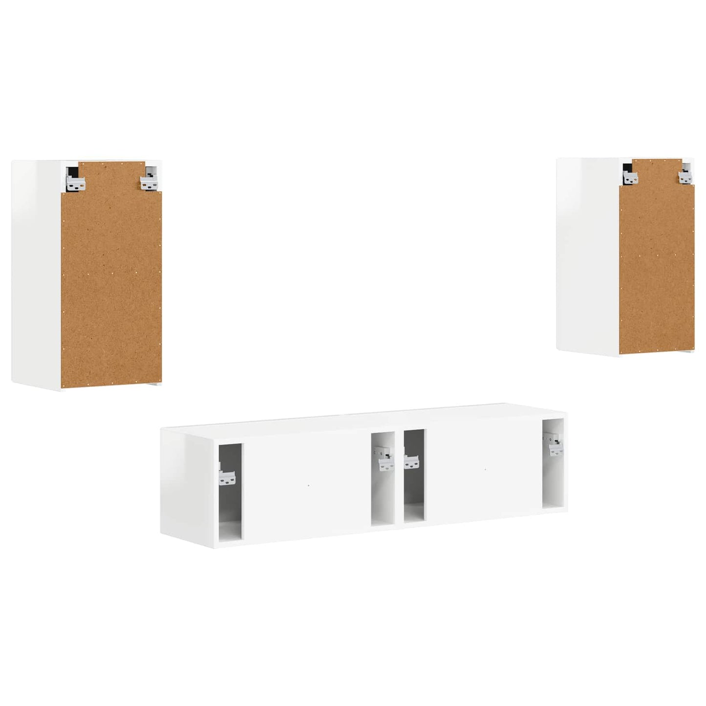 vidaXL TV Cabinet Set 4 pcs High Gloss White Engineered Wood