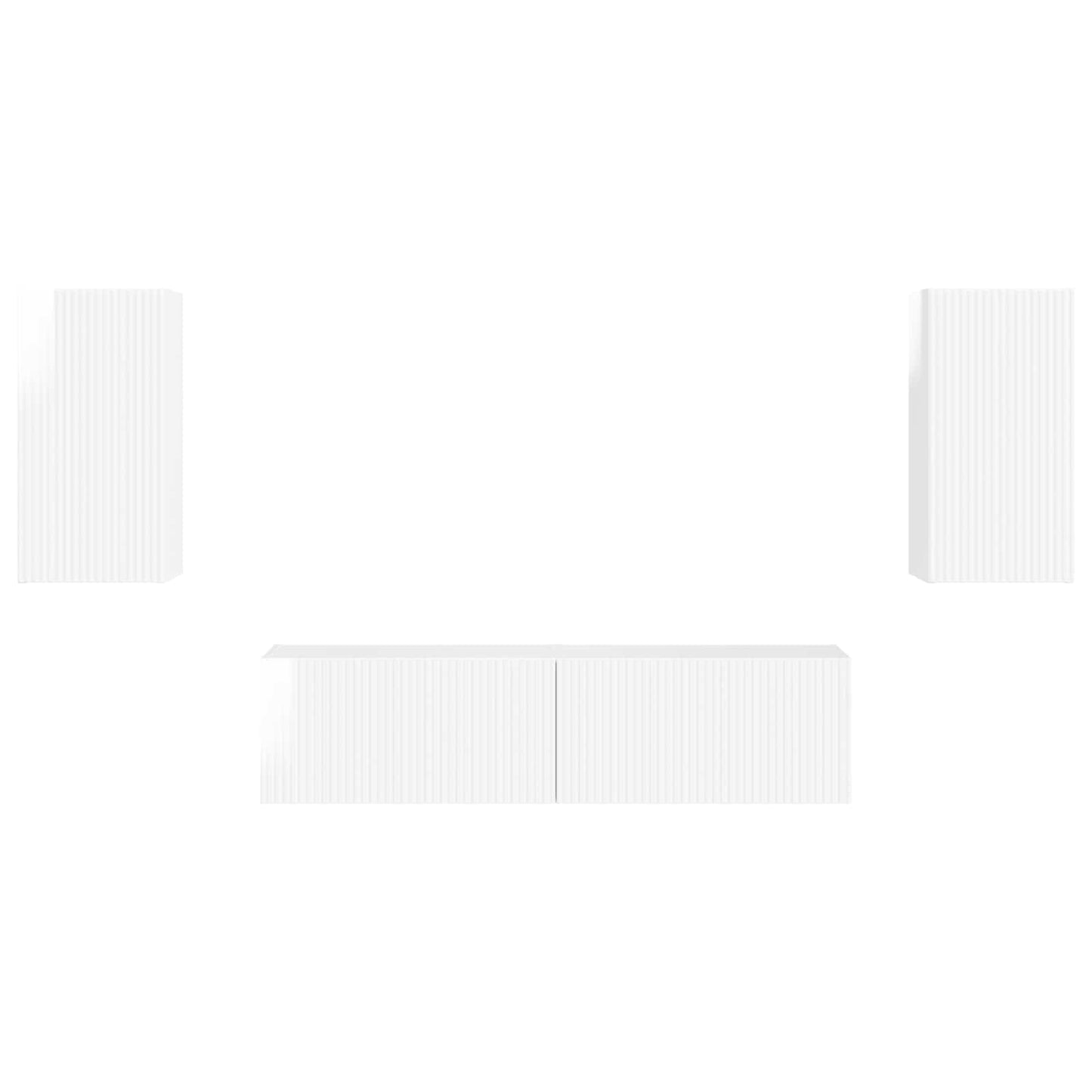 vidaXL TV Cabinet Set 4 pcs High Gloss White Engineered Wood