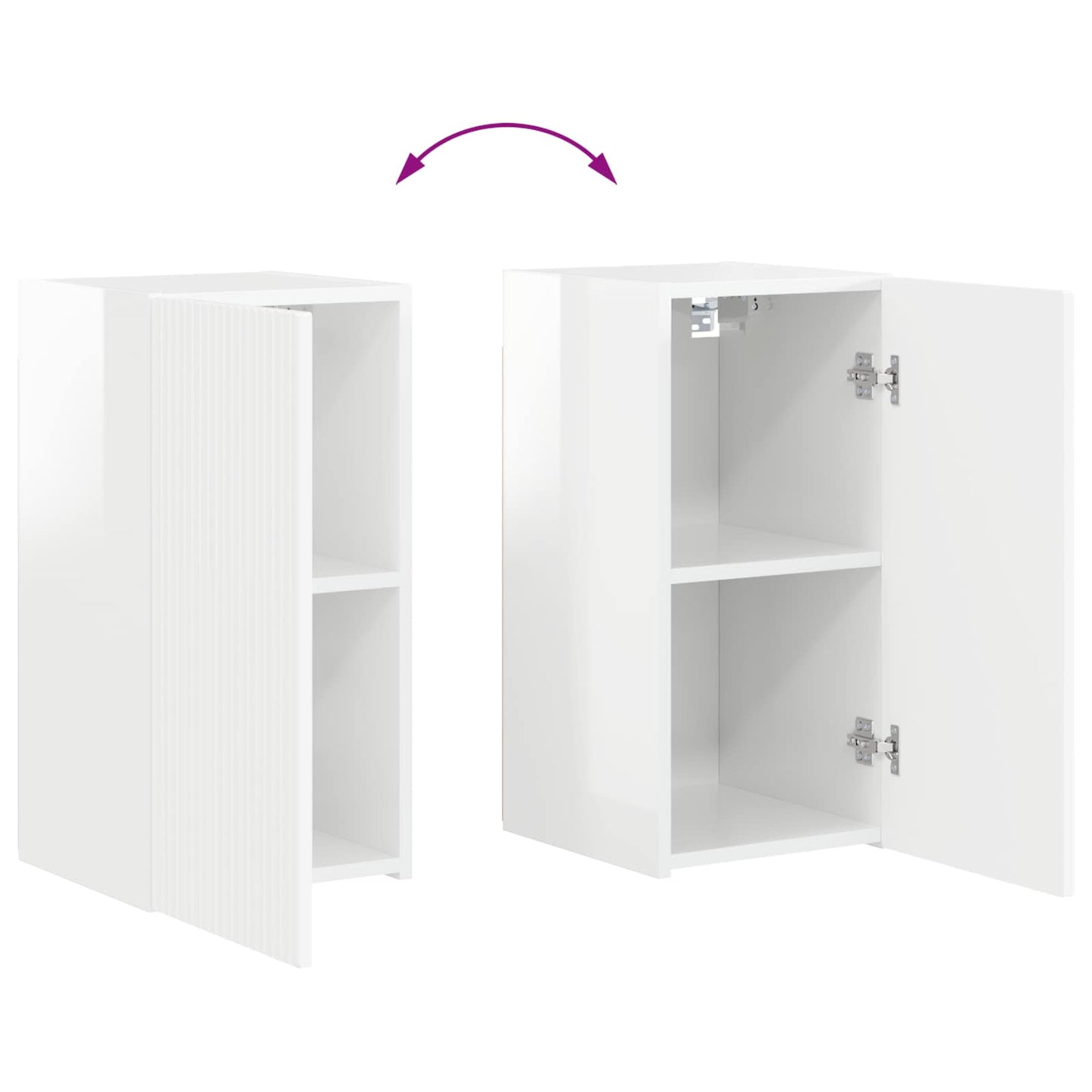 vidaXL TV Cabinet Set 4 pcs High Gloss White Engineered Wood