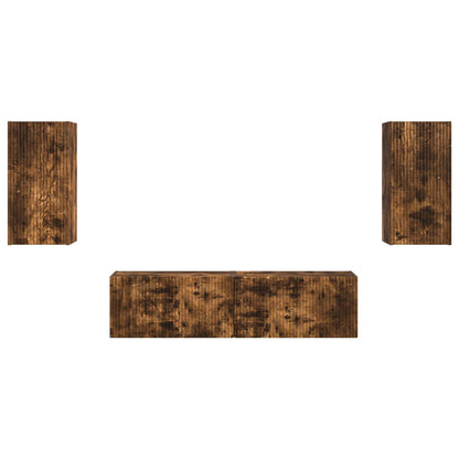 vidaXL TV Cabinet Set 4 pcs Smoked Oak Engineered Wood