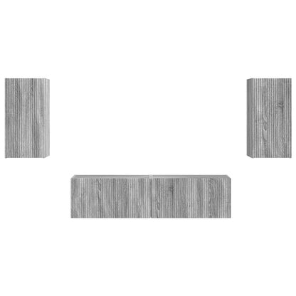 vidaXL TV Cabinet Set 4 pcs Grey Sonoma Engineered Wood