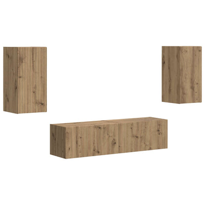 vidaXL TV Cabinet Set 4 pcs Artisan Oak Engineered Wood