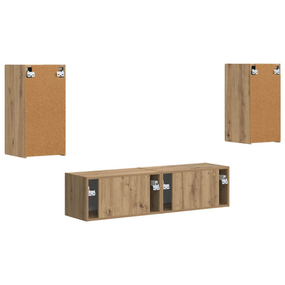 vidaXL TV Cabinet Set 4 pcs Artisan Oak Engineered Wood