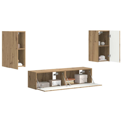 vidaXL TV Cabinet Set 4 pcs Artisan Oak Engineered Wood