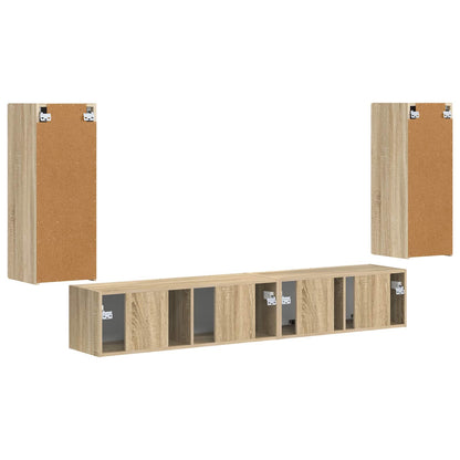 vidaXL TV Cabinet Set 4 pcs Sonoma Oak Engineered Wood