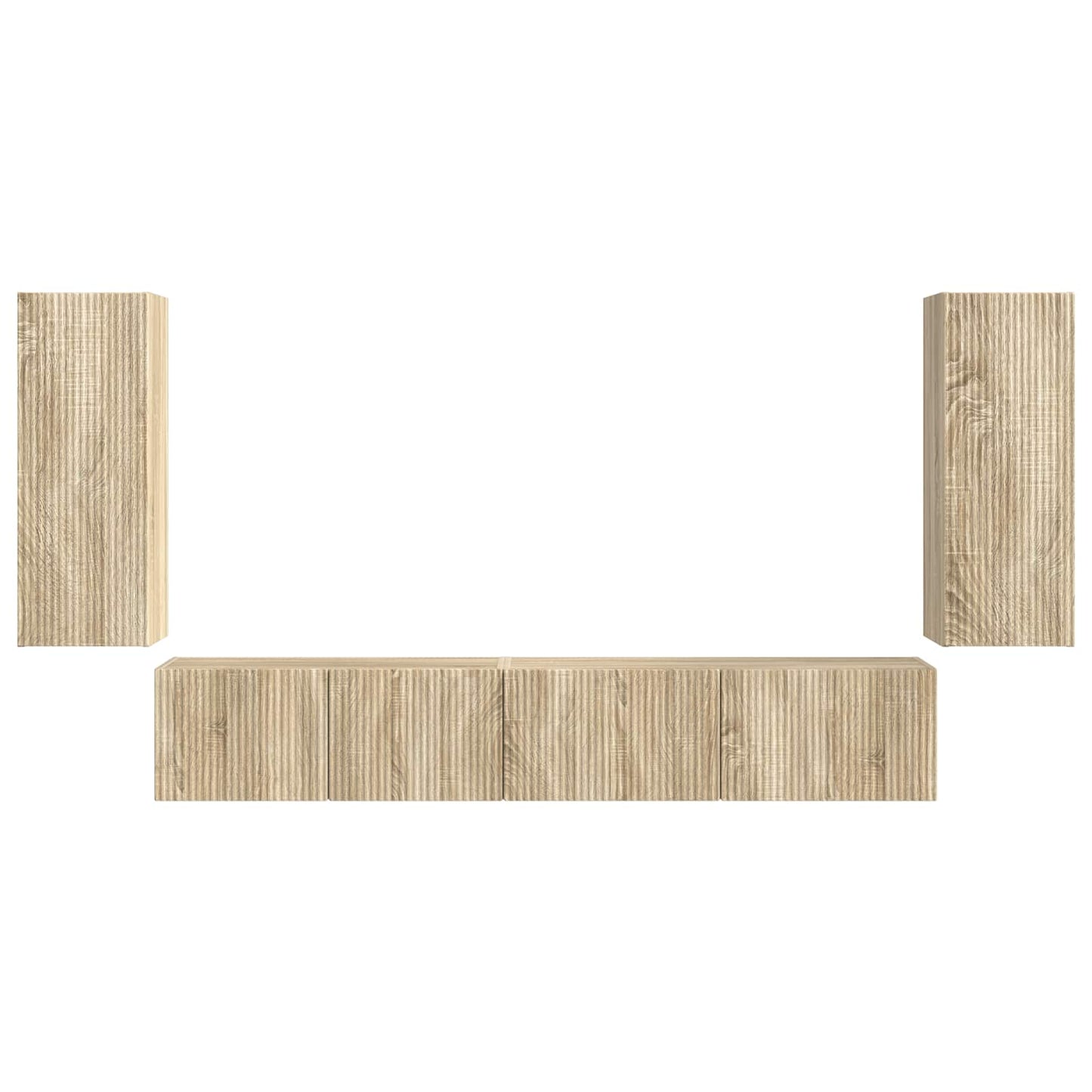 vidaXL TV Cabinet Set 4 pcs Sonoma Oak Engineered Wood