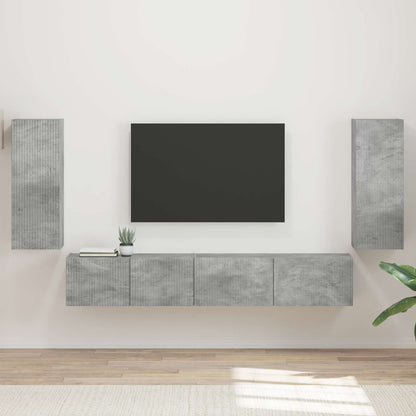 vidaXL TV Cabinet Set 4 pcs Concrete Grey Engineered Wood