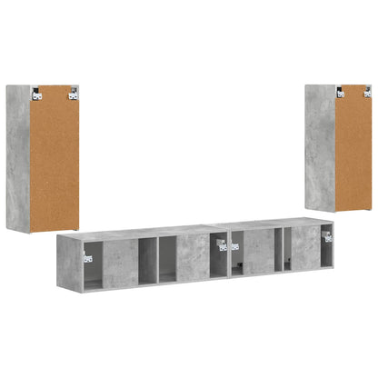 vidaXL TV Cabinet Set 4 pcs Concrete Grey Engineered Wood