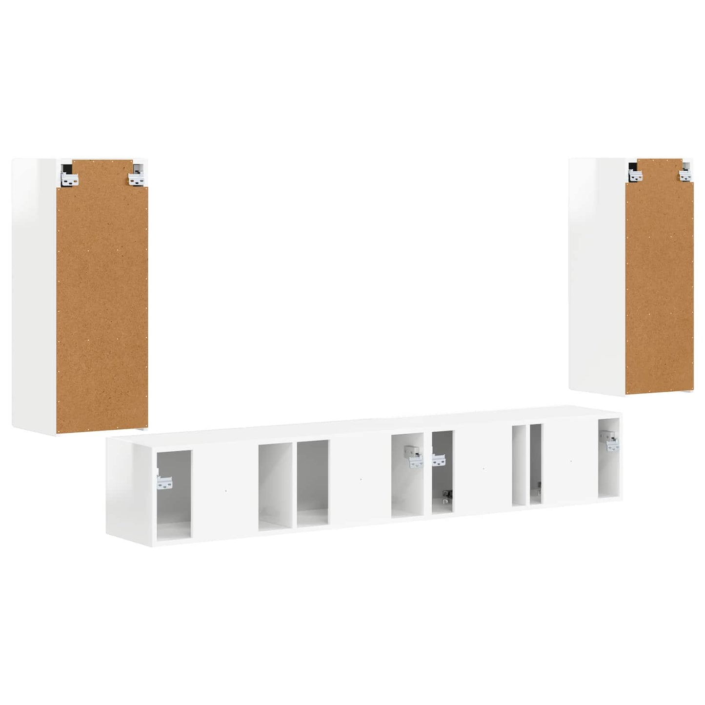vidaXL TV Cabinet Set 4 pcs High Gloss White Engineered Wood
