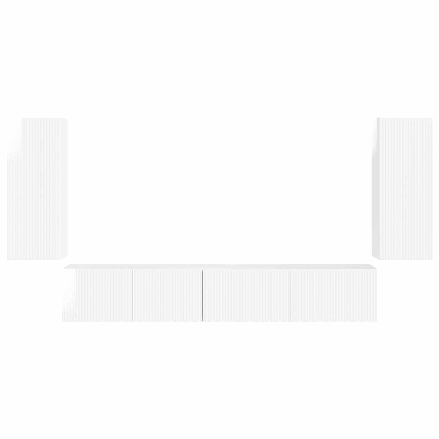 vidaXL TV Cabinet Set 4 pcs High Gloss White Engineered Wood
