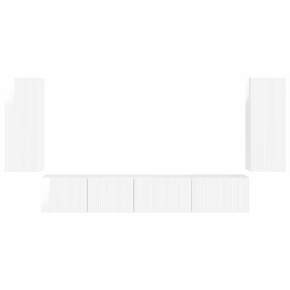 vidaXL TV Cabinet Set 4 pcs High Gloss White Engineered Wood