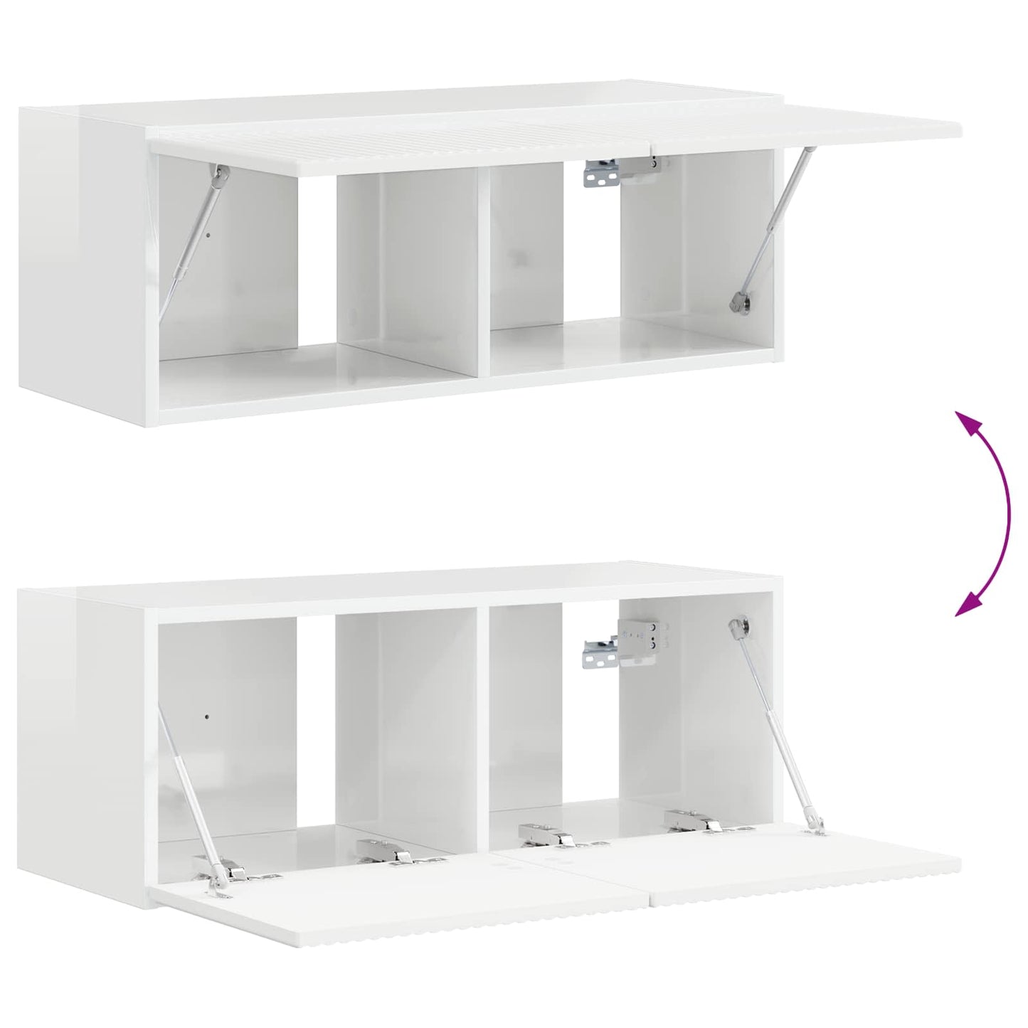 vidaXL TV Cabinet Set 4 pcs High Gloss White Engineered Wood