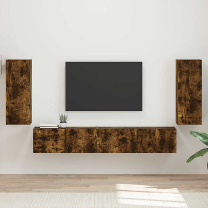 vidaXL TV Cabinet Set 4 pcs Smoked Oak Engineered Wood