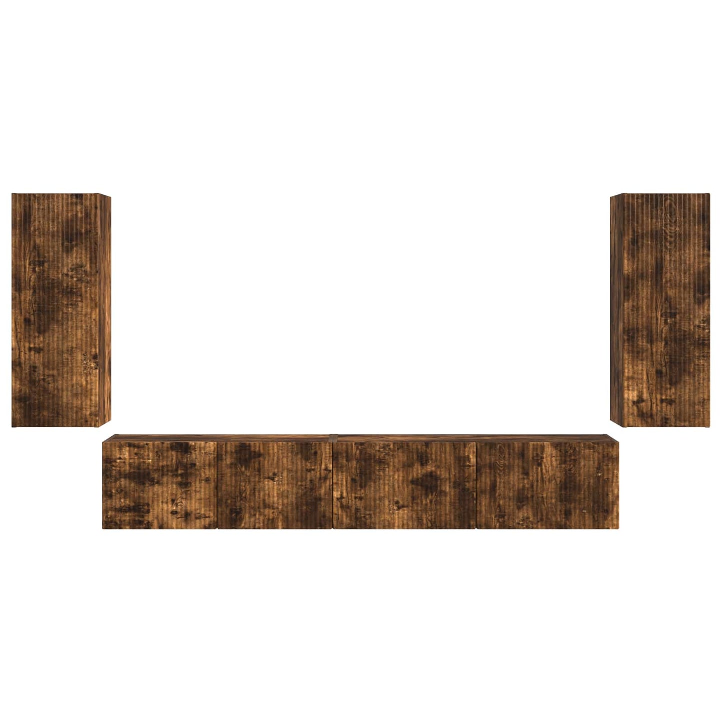 vidaXL TV Cabinet Set 4 pcs Smoked Oak Engineered Wood