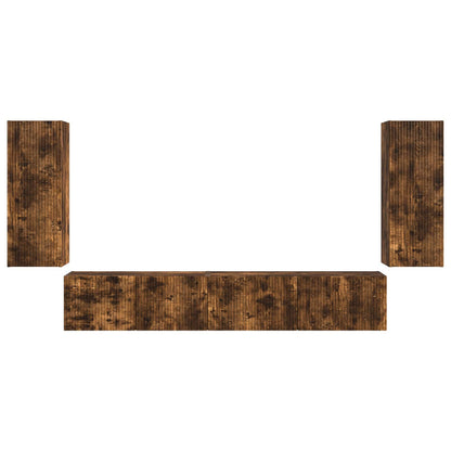 vidaXL TV Cabinet Set 4 pcs Smoked Oak Engineered Wood