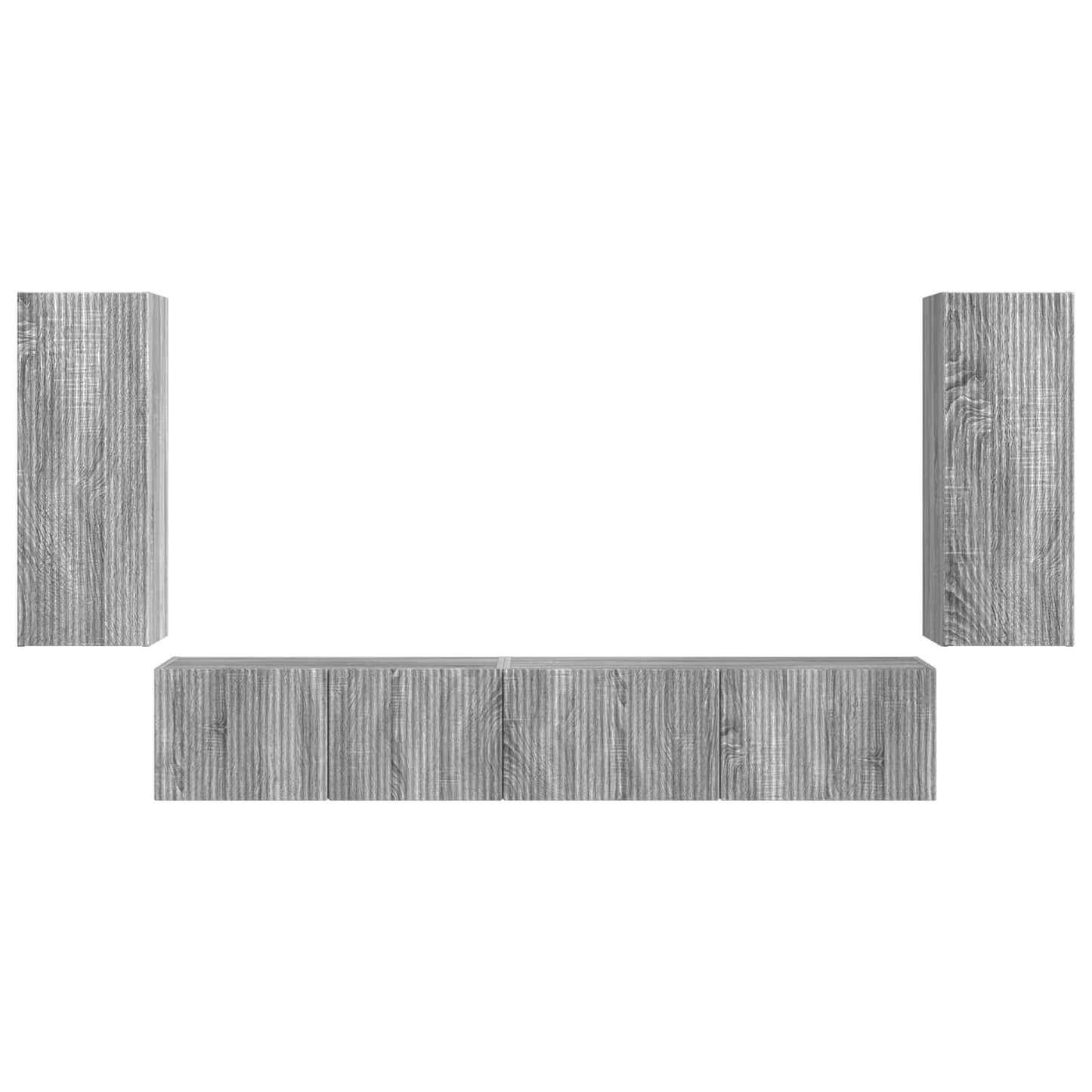 vidaXL TV Cabinet Set 4 pcs Grey Sonoma Engineered Wood