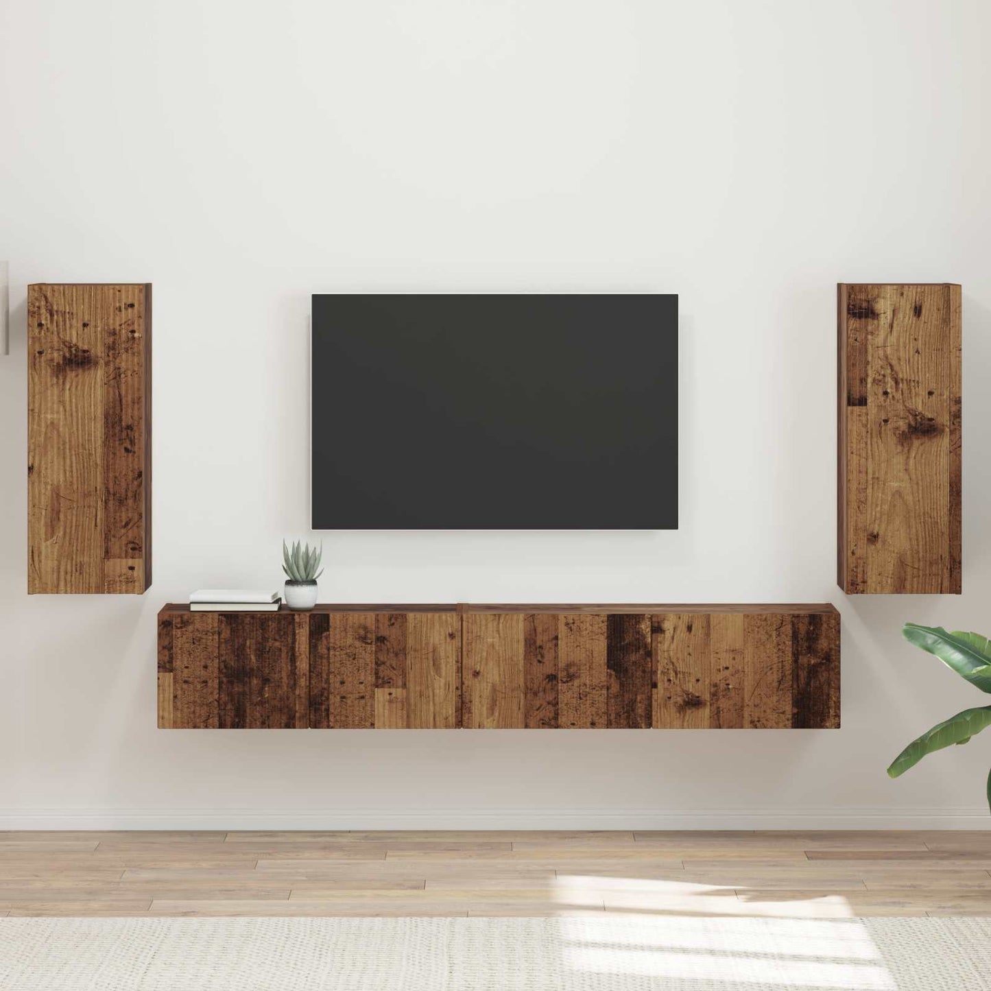 vidaXL TV Cabinet Set 4 pcs Old Wood Engineered Wood