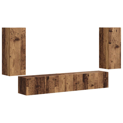 vidaXL TV Cabinet Set 4 pcs Old Wood Engineered Wood
