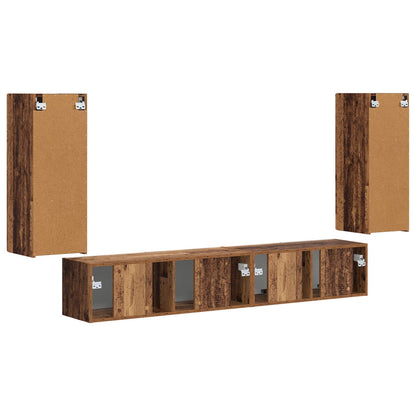 vidaXL TV Cabinet Set 4 pcs Old Wood Engineered Wood