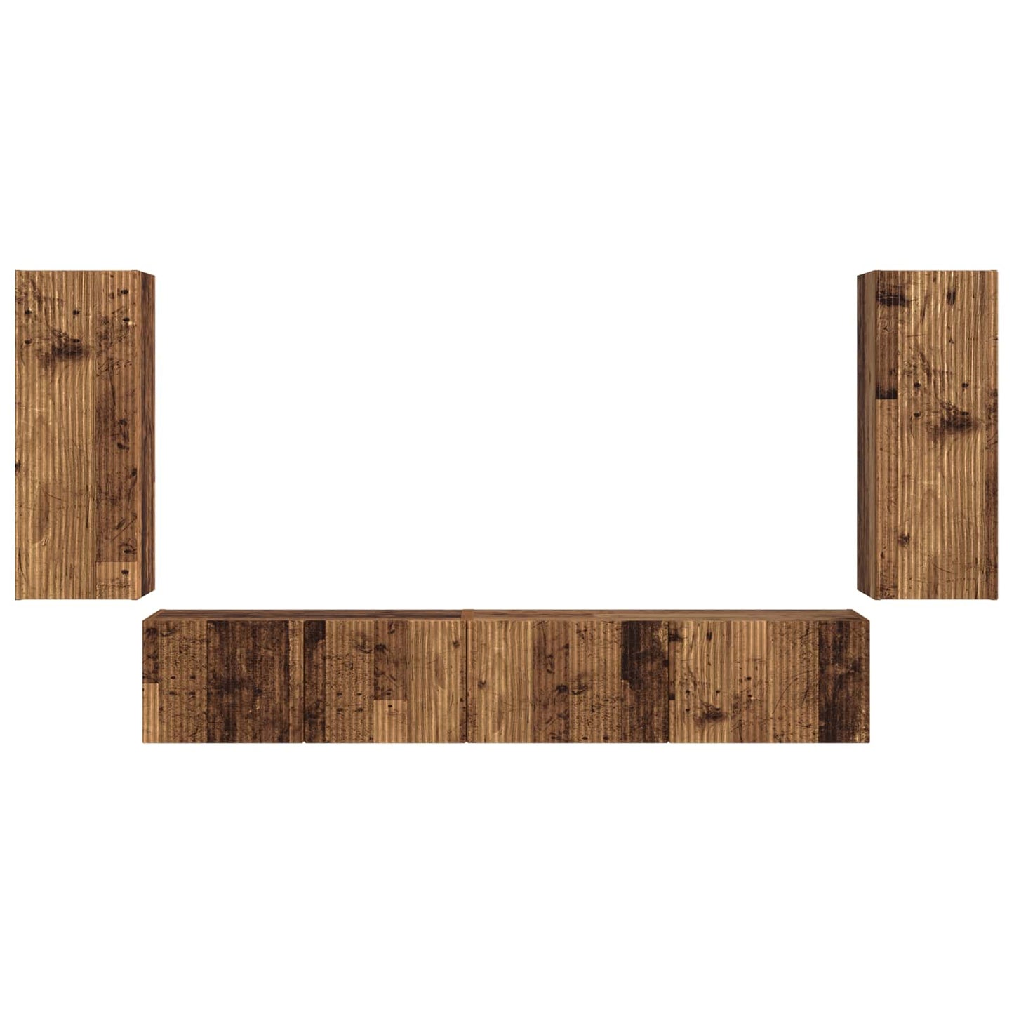 vidaXL TV Cabinet Set 4 pcs Old Wood Engineered Wood