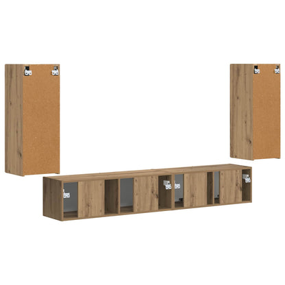 vidaXL TV Cabinet Set 4 pcs Artisan Oak Engineered Wood
