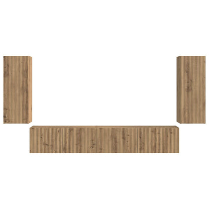vidaXL TV Cabinet Set 4 pcs Artisan Oak Engineered Wood
