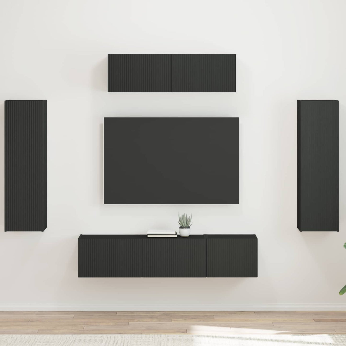 vidaXL TV Cabinet 5 pcs Black