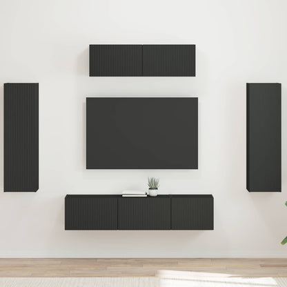 vidaXL TV Cabinet 5 pcs Black