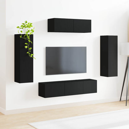 vidaXL TV Cabinet 5 pcs Black