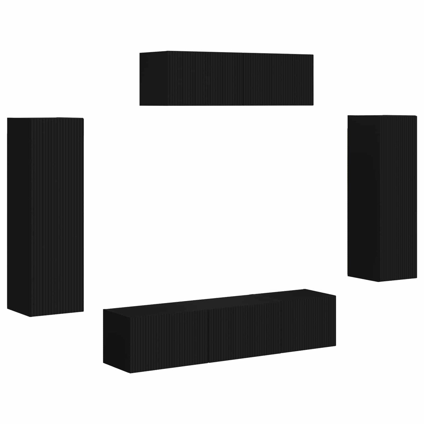 vidaXL TV Cabinet 5 pcs Black