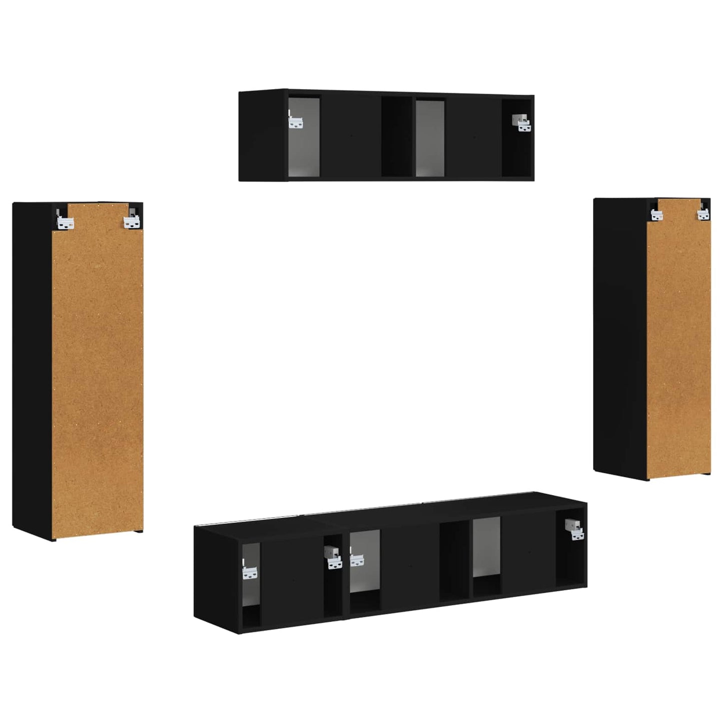 vidaXL TV Cabinet 5 pcs Black