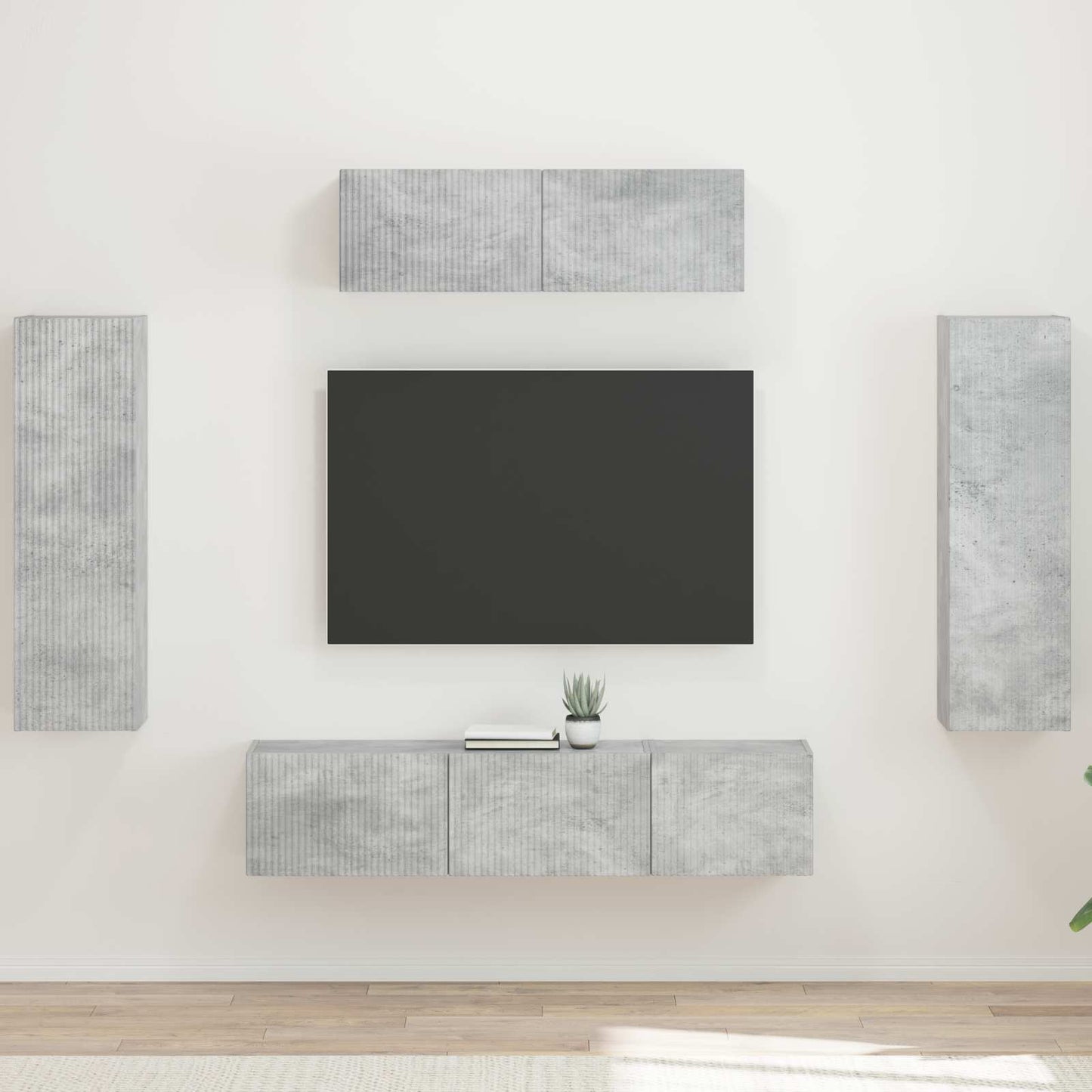 vidaXL TV Cabinet 5 pcs Concrete Grey