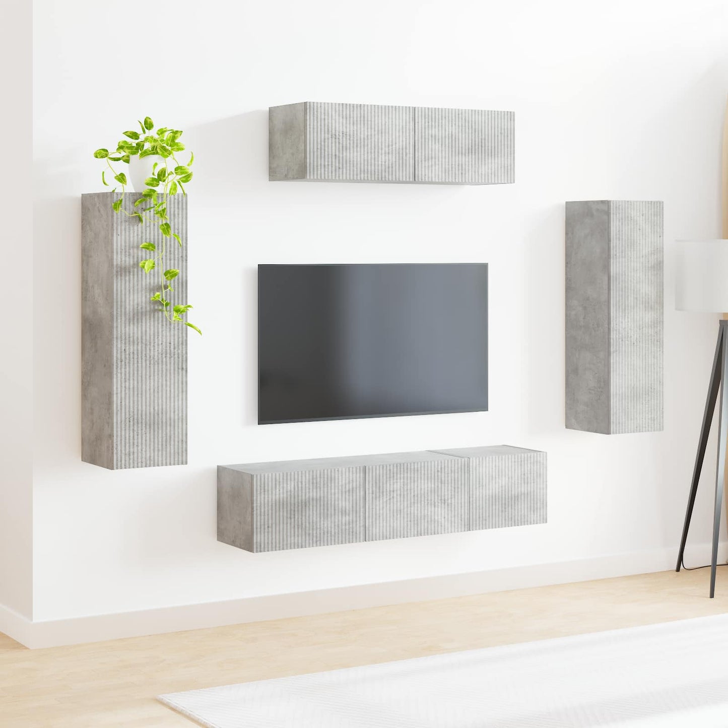 vidaXL TV Cabinet 5 pcs Concrete Grey