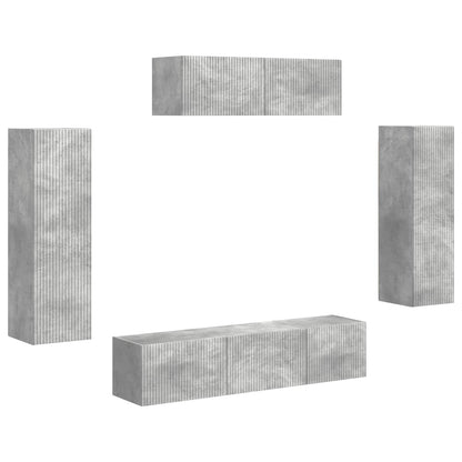 vidaXL TV Cabinet 5 pcs Concrete Grey