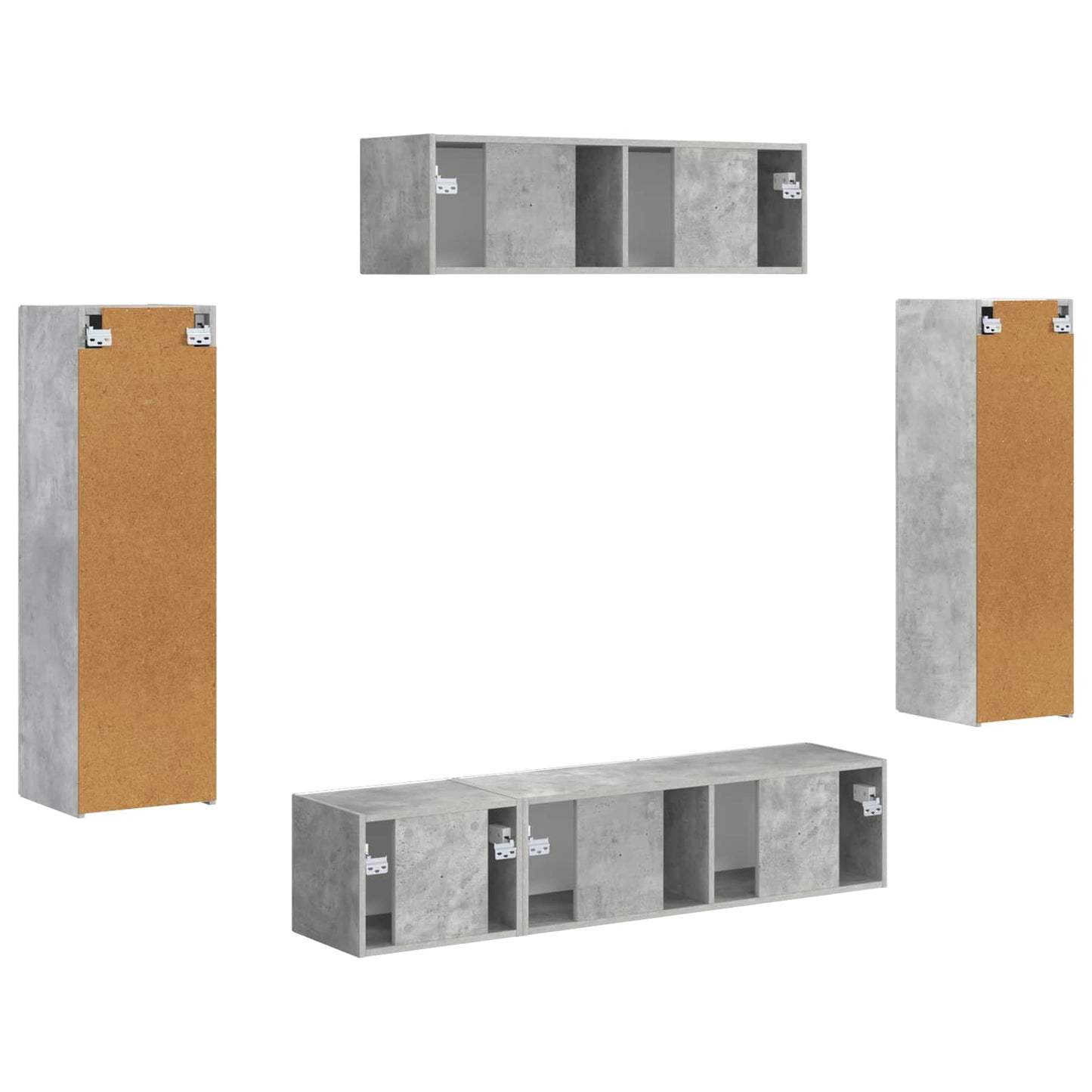 vidaXL TV Cabinet 5 pcs Concrete Grey
