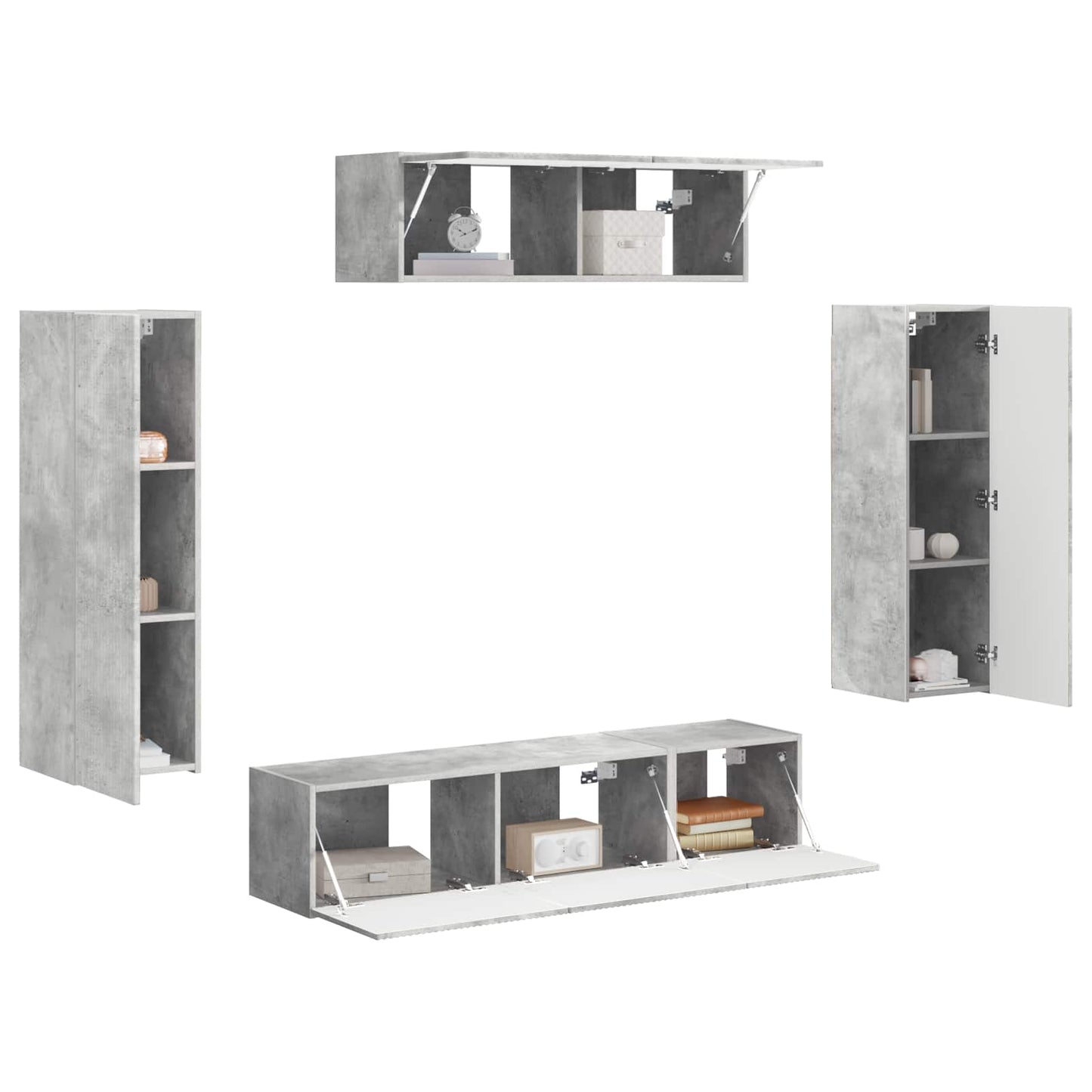 vidaXL TV Cabinet 5 pcs Concrete Grey