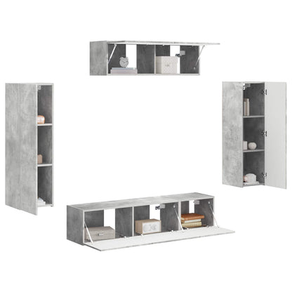 vidaXL TV Cabinet 5 pcs Concrete Grey