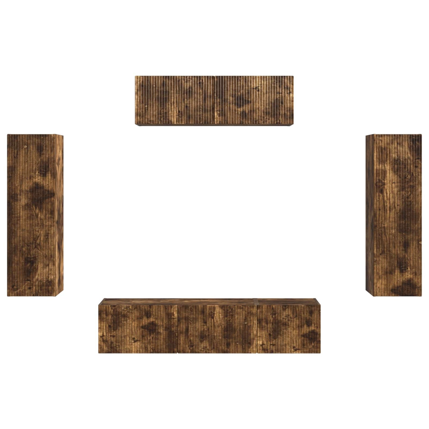 vidaXL TV Cabinet 5 pcs Smoked Oak